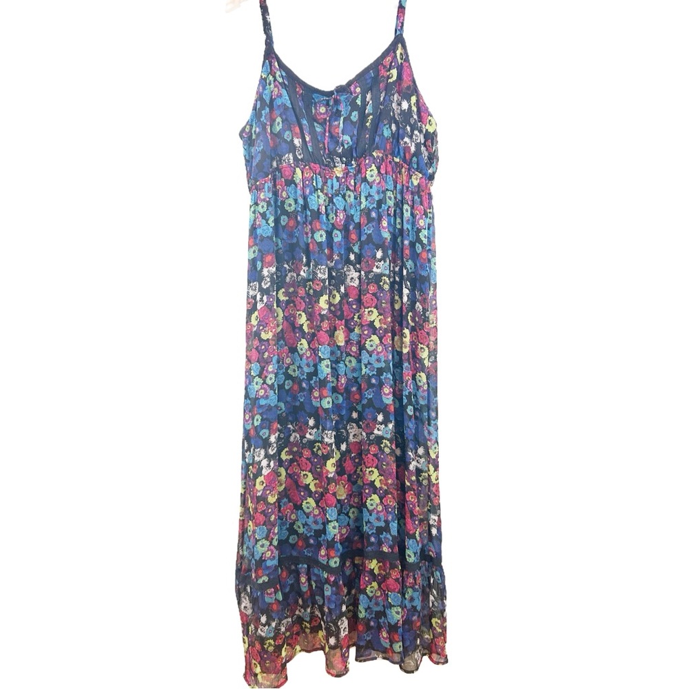 TORRID Dark Floral Empire Waist Maxi Dress Sz 3 Fairy Coquette Whimsigoth